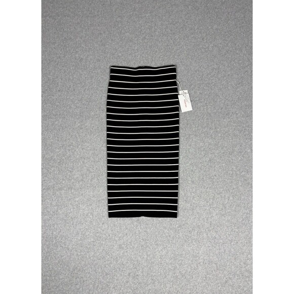 Good American Black White Striped Bandage Style Pencil Skirt Size 0 - Picture 1 of 9
